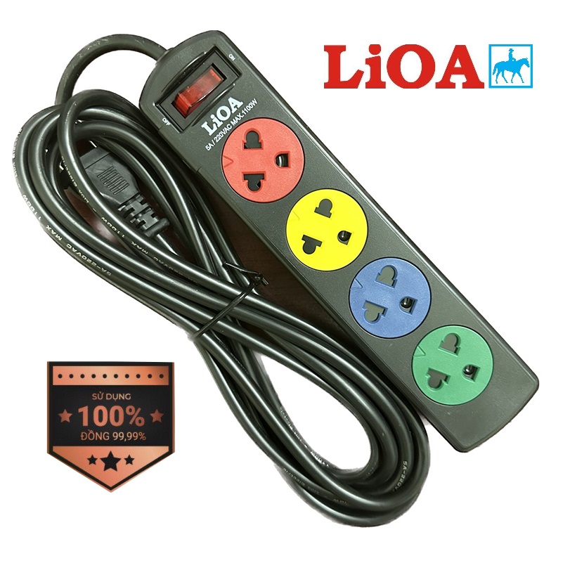 Ổ cắm điện lioa 4 ổ cắm 1000w 3m 4ts3-2