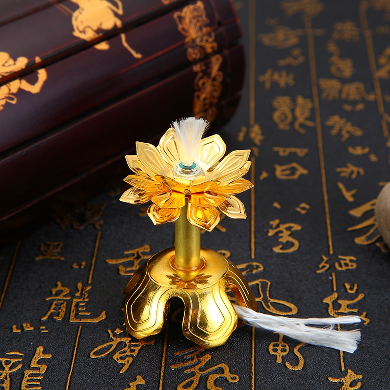 Đèn bấc bằng Đồng, đèn Bảo Liên Đăng, dùng trong việc thờ cúng tạo không gian trang trọng ấm cúng - Chỉnh được độ cao