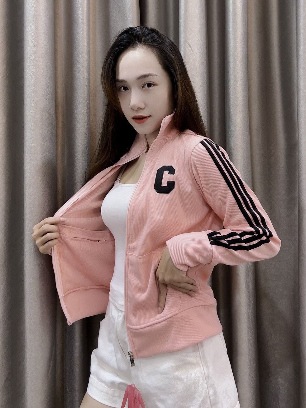 Áo khoác nữ khoác thun gân thêu hot nha - hàng cao cấp an đông