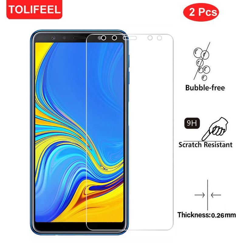 Kính Cường Lực Cho Samsung Galaxy A7 2018 (Trong suốt) (Combo 2 chiếc)