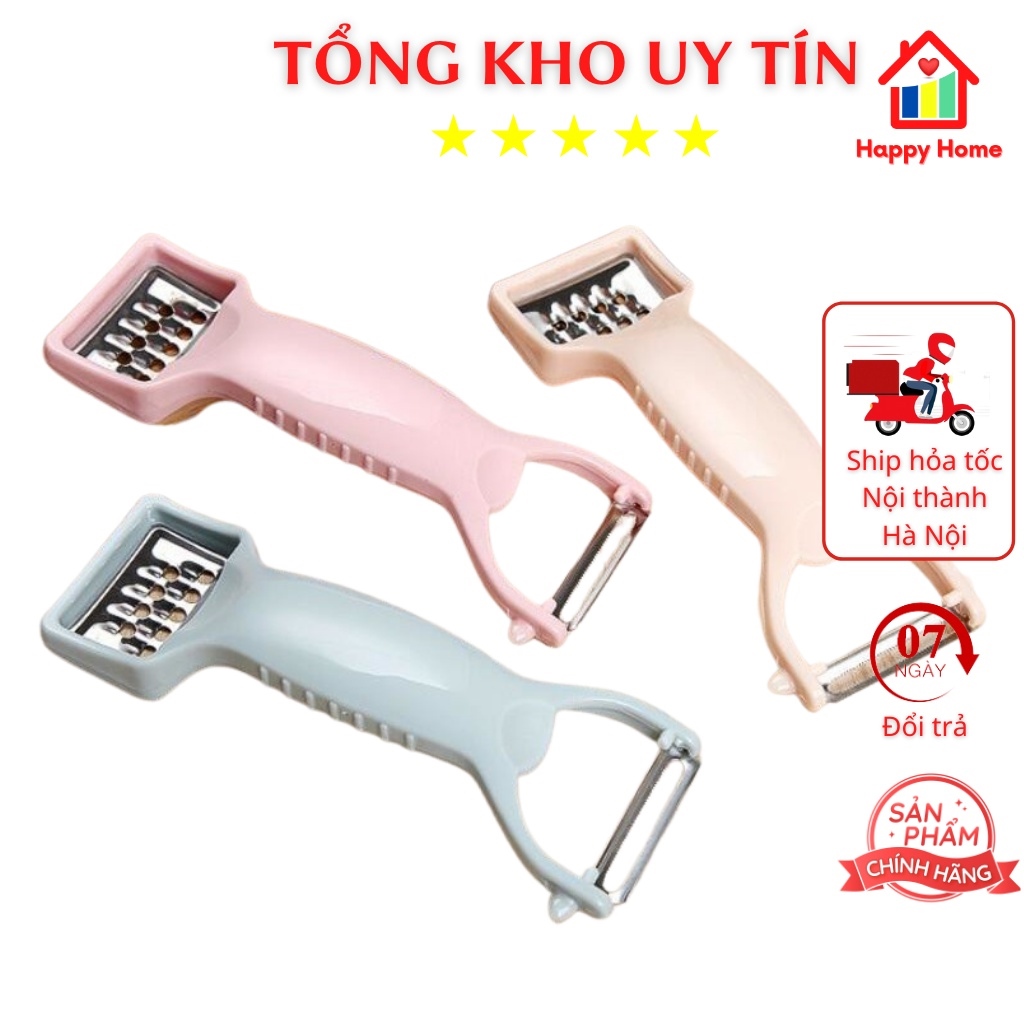 [sẵn sàng] Gọt củ quả nạo rau củ quả bào sợi cà rốt nhựa lúa mạch đa năng 2 trong 1 Happy Home