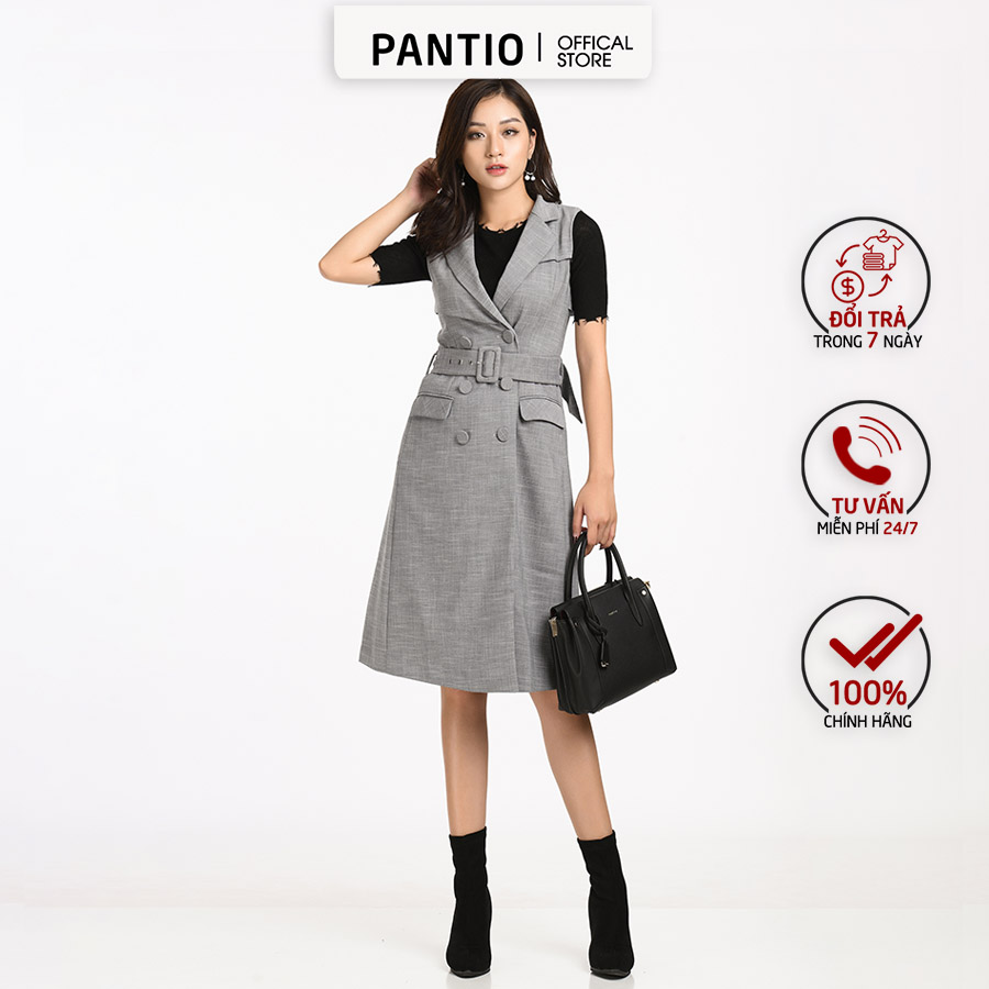 Áo demi chất vải mềm đai thắt eo khuy cách điệu fad9441 - pantio