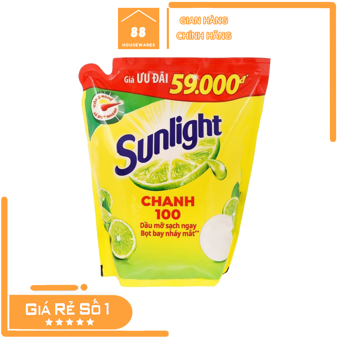 Nước rửa chén bát 2.6kg sunlight hương chanh