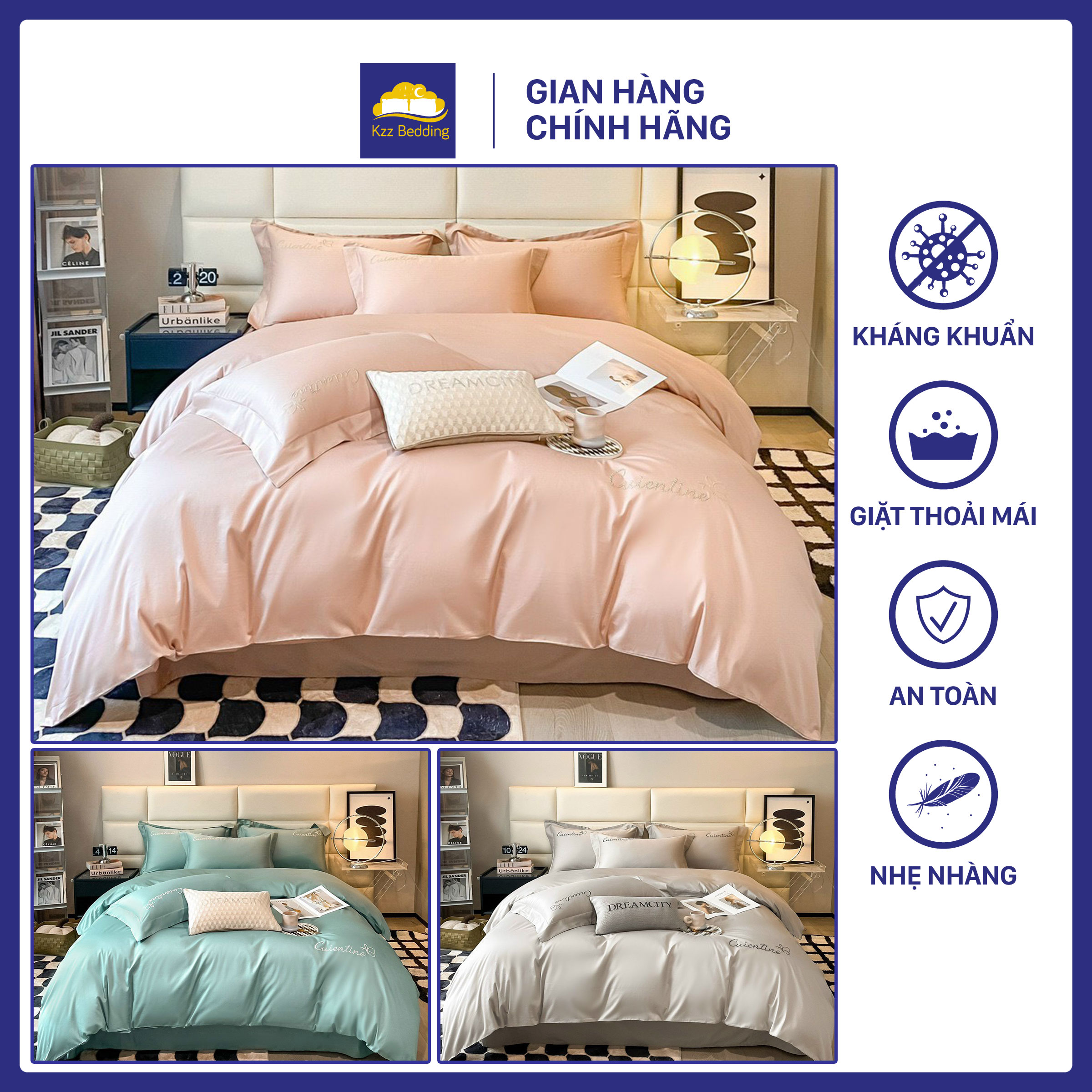 Bộ chăn ga gối lụa sateen 100s phiên bản cao cấp của dòng dreamcity
