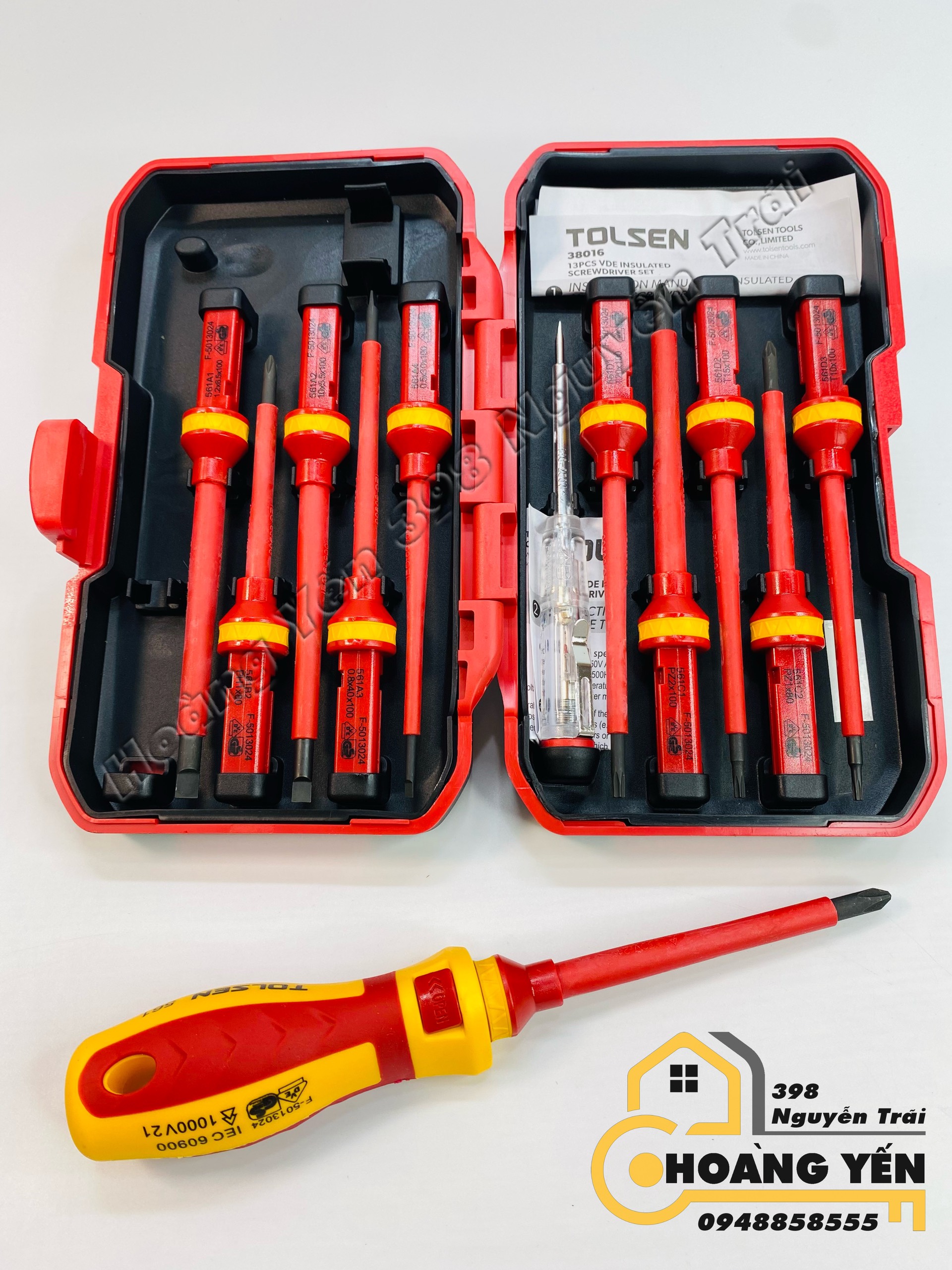 Bộ tua vít cách điện 13 món tolsen 38016 - hoàng yến 398 nguyễn trãi