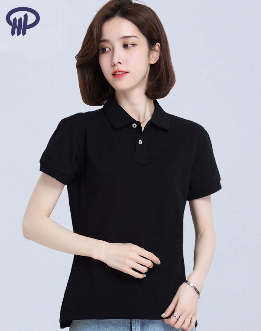 Áo thun Polo trơn nữ có cổ Phúc An 4054 có size lớn