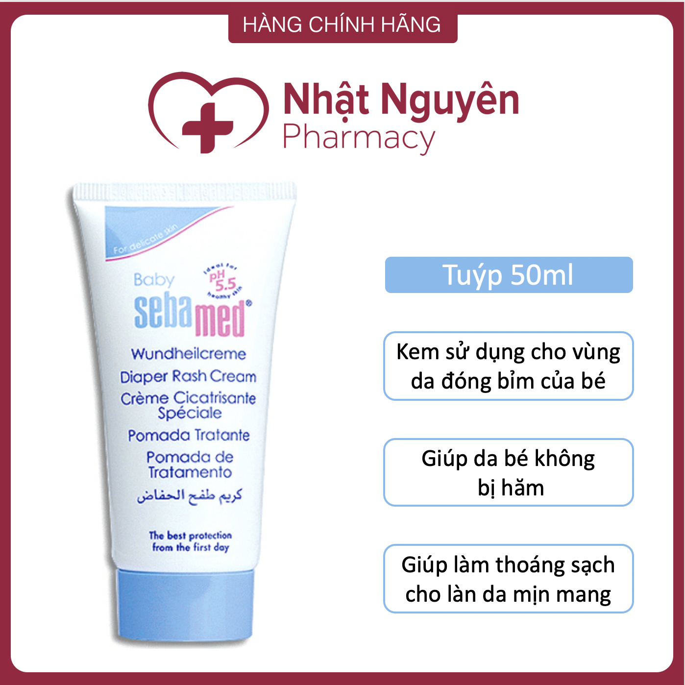 Kem ngăn ngừa hăm tã cho bé sebamed ph5.5 - baby sebamed diaper rash cream