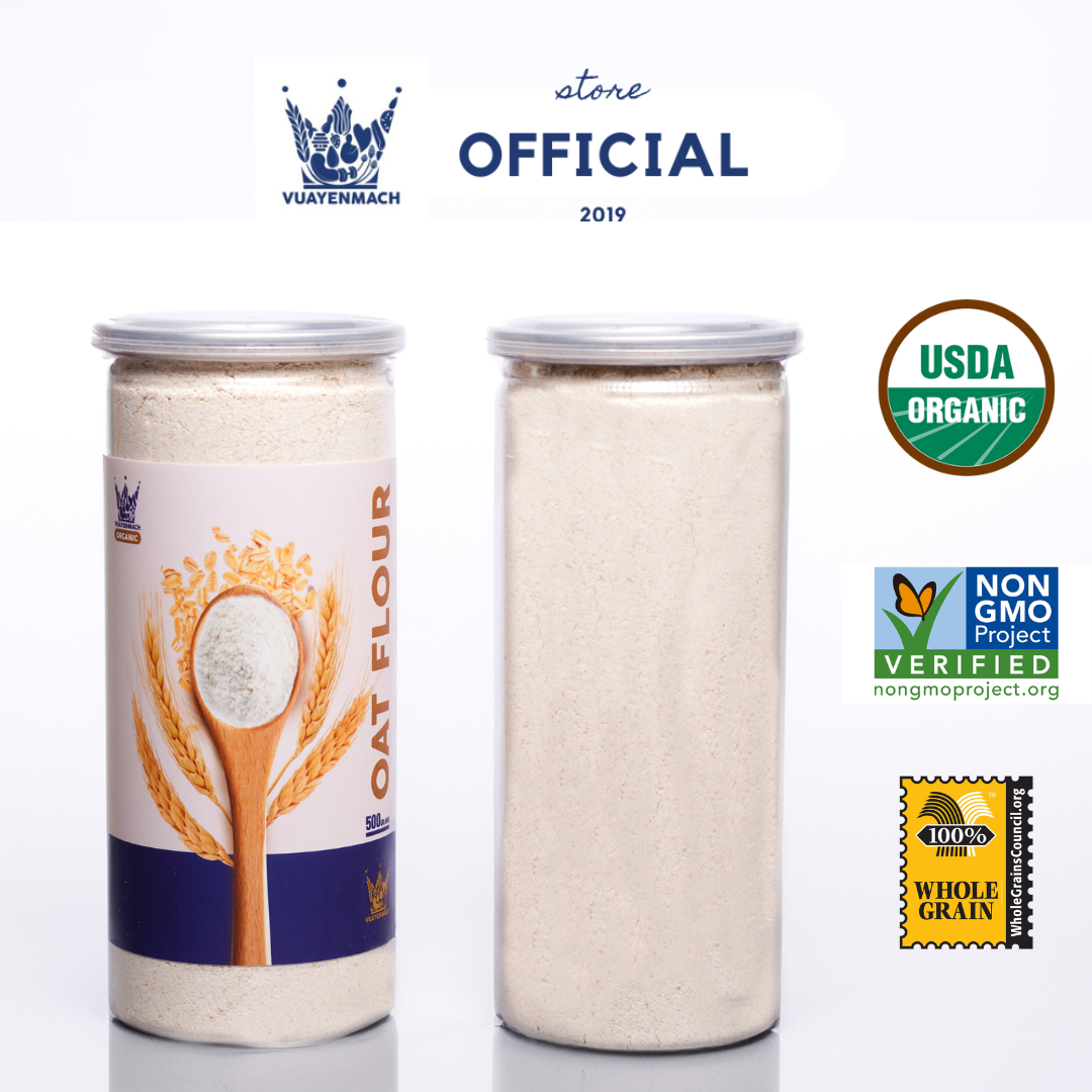 Bột Yến mạch tươi orgranic VUA YẾN MẠCH nguyên chất nhập khẩu Úc chuyên dùng nấu cháo yến mạch, ăn kiêng 500gr