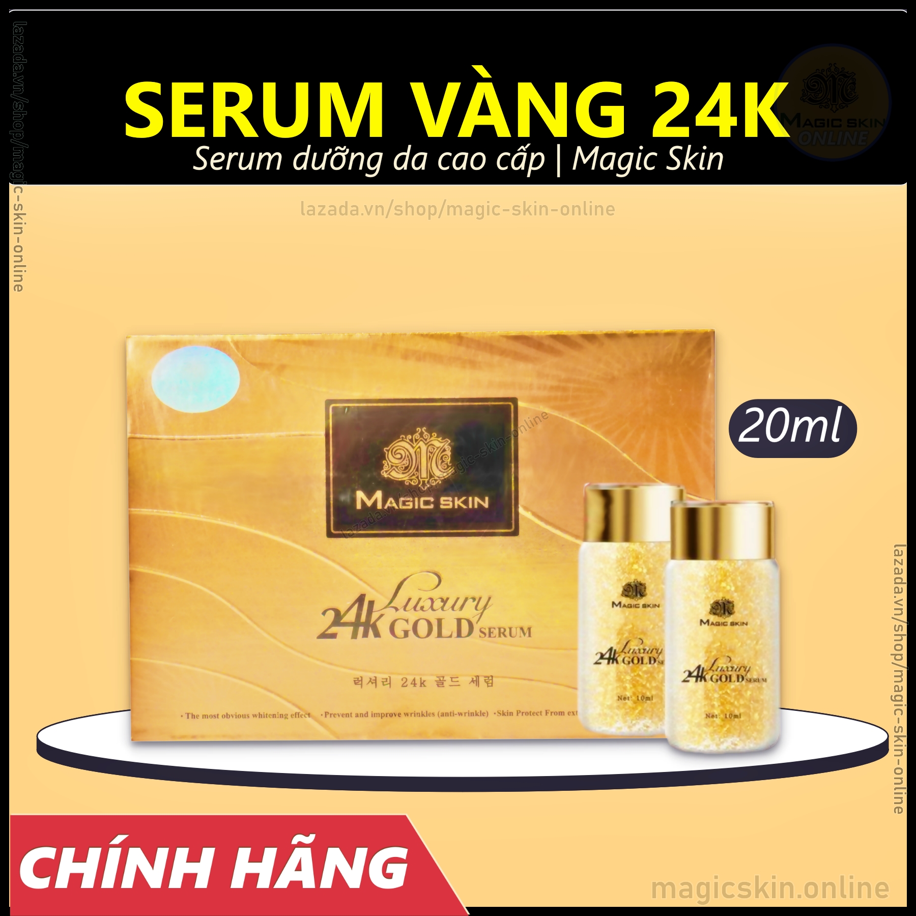 Serum Vàng 24K Magic Skin Luxury 24K Gold Serum 👍  Dưỡng da cao cấp ✔ CHÍNH HÃNG