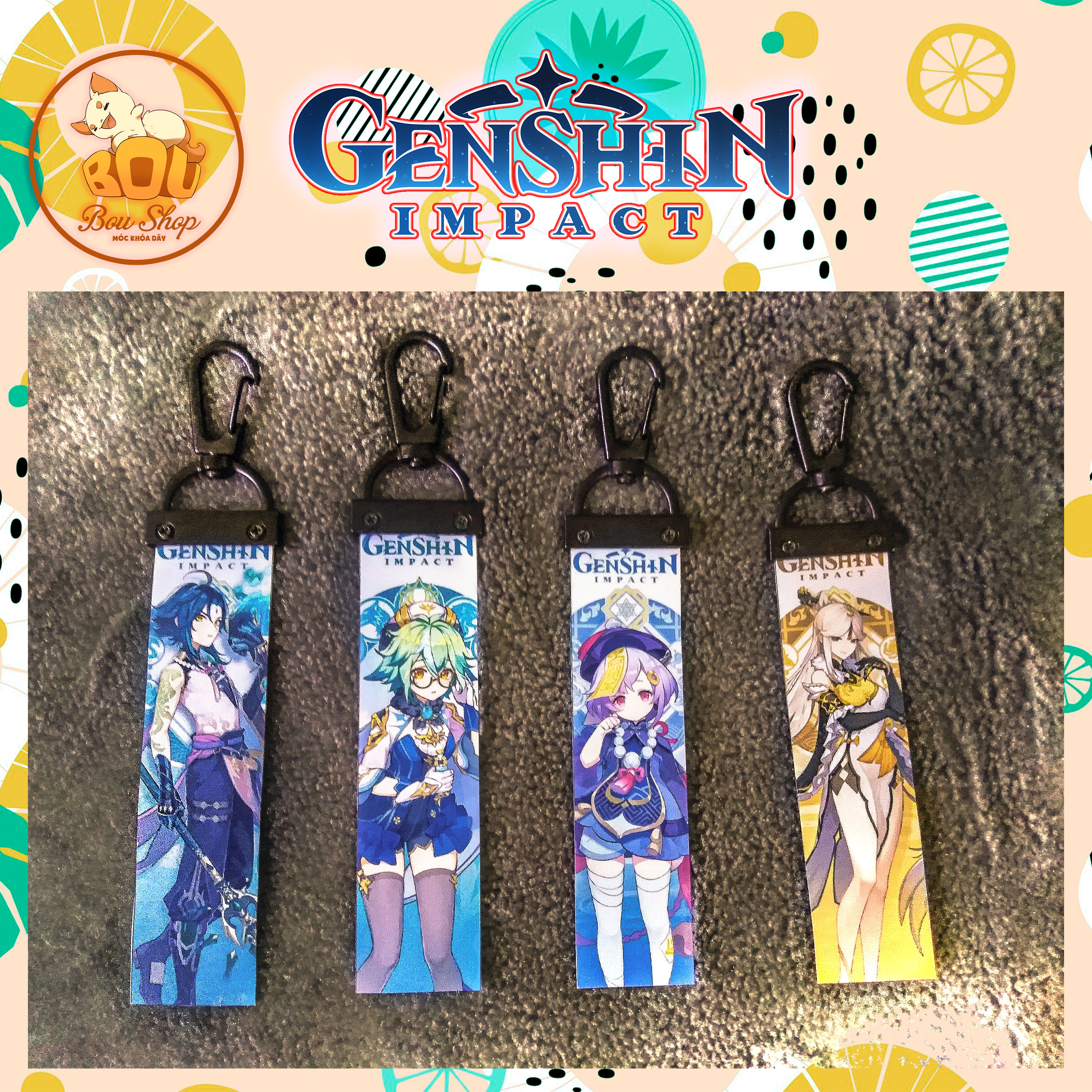 Móc khóa dây Strap NameTag Genshin Impact