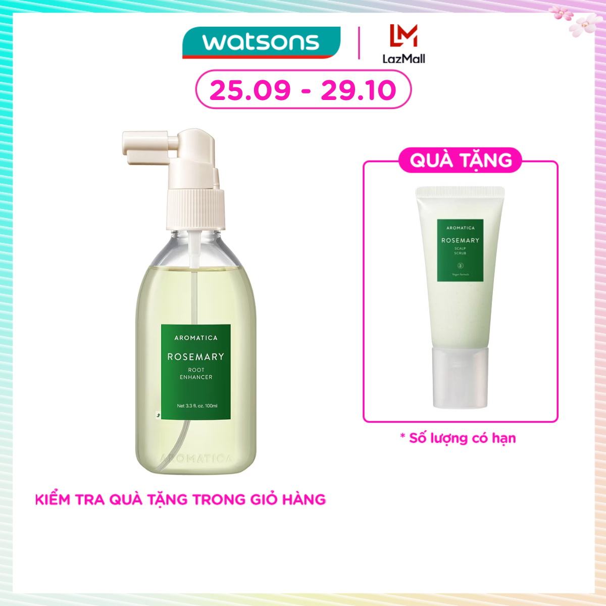 [MUA LÀ CÓ QUÀ] Xịt Dưỡng Tóc Aromatica Chiết Xuất Hương Thảo 100ml