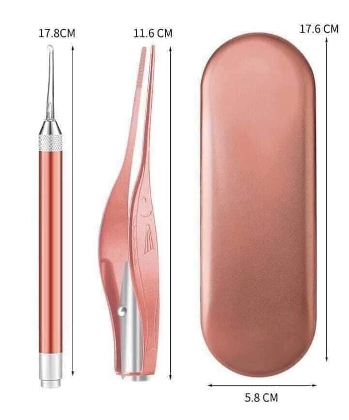 Bộ lấy ráy tai thông minh có đèn loại xịn - dụng cụ lấy ráy tai loại xịn - Bộ soi tai có đèn loại xịn hộp sắt