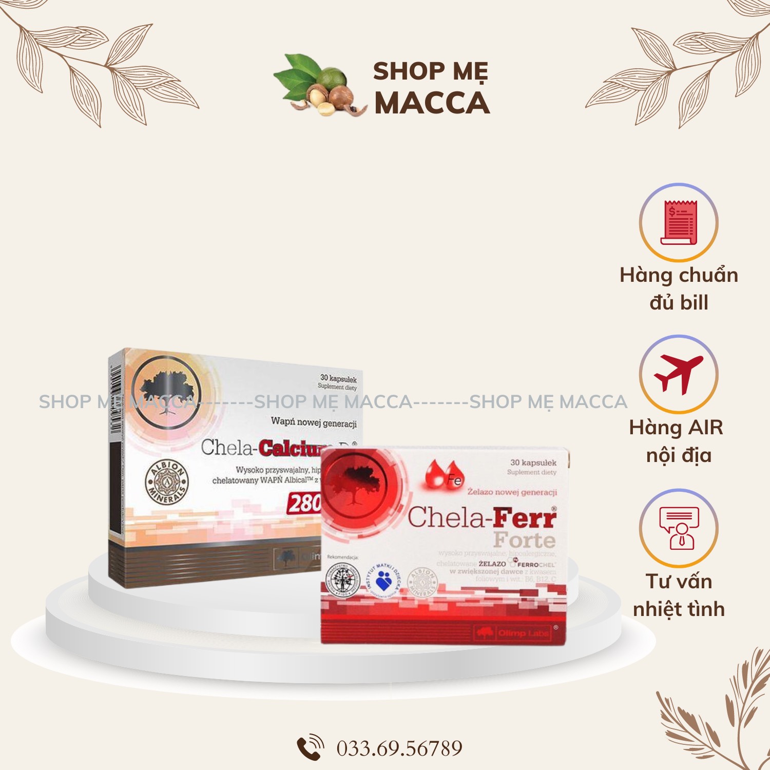 Bộ đôi Canxi Chela-Calcium D3 và Sắt Chela- F.err Forte bổ sung sắt và canxi
