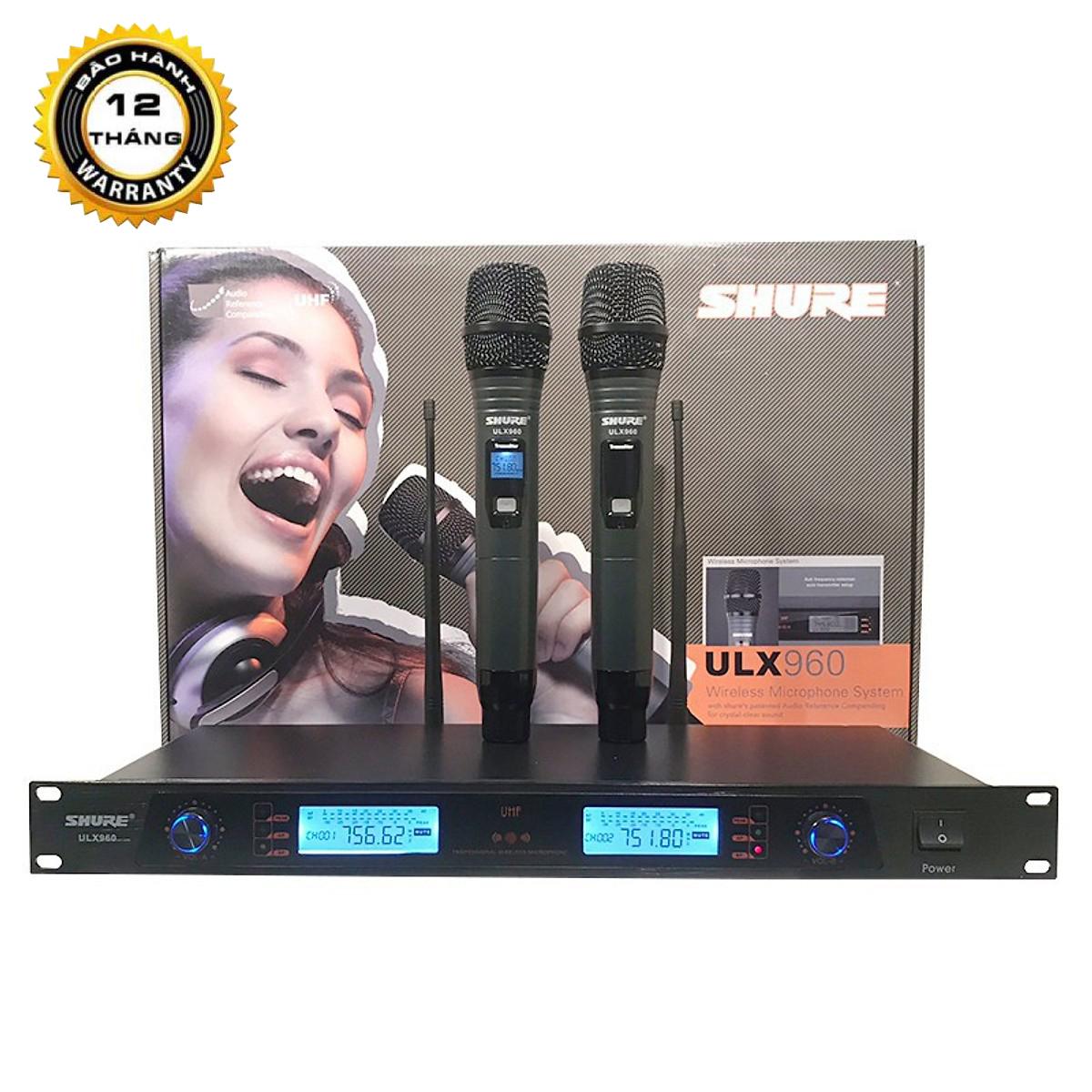 Micro không dây chuyên nghiệp shure ulx960-micro karaoke gia đình, hội nghị bảo hành 12 tháng