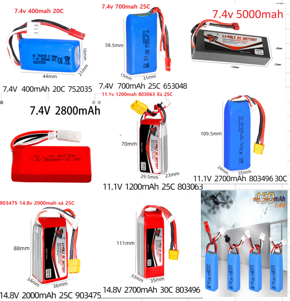 linh kiện sạc pin đồ Chơi Điều Khiển Rc 7.4v 11.1v 14.8v Máy Bay Cano Xe