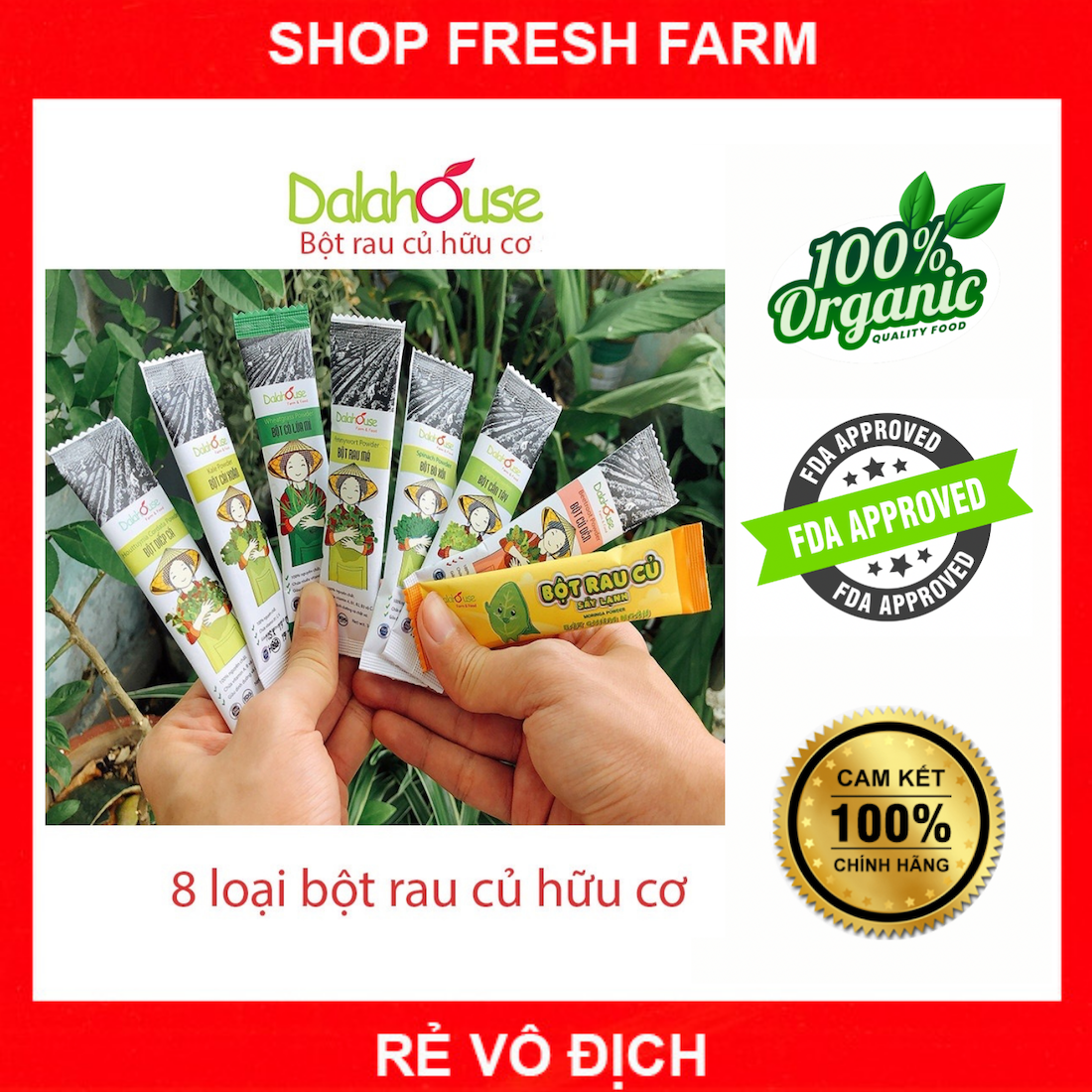 Bột rau củ sấy lạnh Dalahouse 100% hữu cơ detox thải độc và cho bé ăn dặm