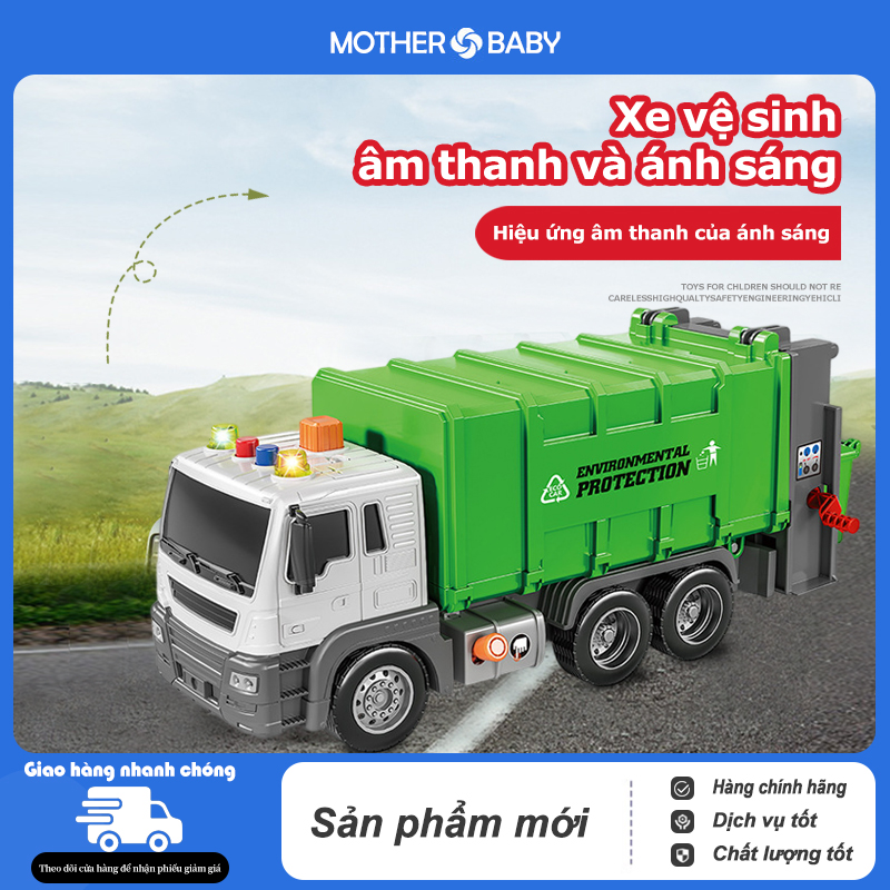 Xe đồ chơi bán chậy nhất, xe đồ chơi thùng rác thân thiện với môi trường, có 2 mô hình thùng rác nhỏ, mô hình xe quét rác, có âm thanh, đồ chơi bé trai, đồ chơi dành cả cho bé trai và bé gái