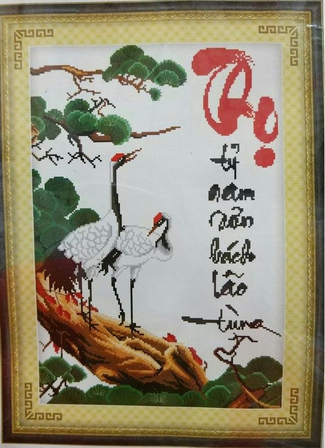 Tranh thêu chữ thập thọ dlh-222283