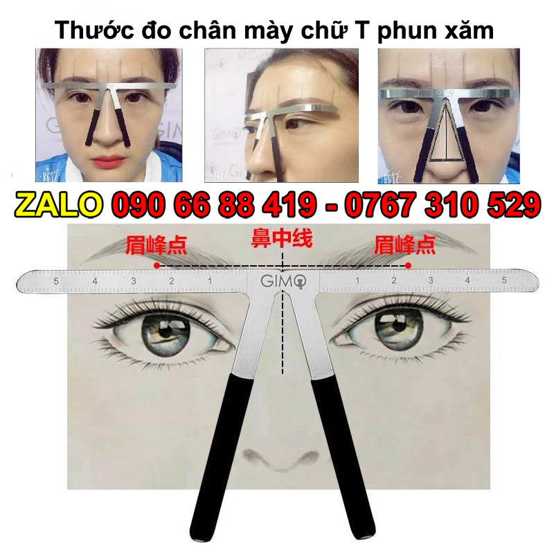 [Thước + da xăm] Thước đo chân mày chữ T phun xăm + Da giả tập xăm điêu khắc - Thước chữ T giúp căn chỉnh chân mày phun xăm cực kỳ chính xác - Thước đo lông mày chữ T căn chỉnh lông mày điêu khắc