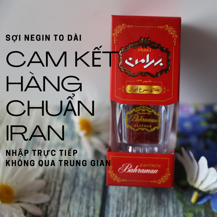 [TẶNG 5 GR NỤ HỒNG KHÔ IRAN UỐNG KÈM] 1 GR Saffron nhụy hoa nghệ tây iran- Saffron Bahraman chính hãng- Bahraman saffron Iran