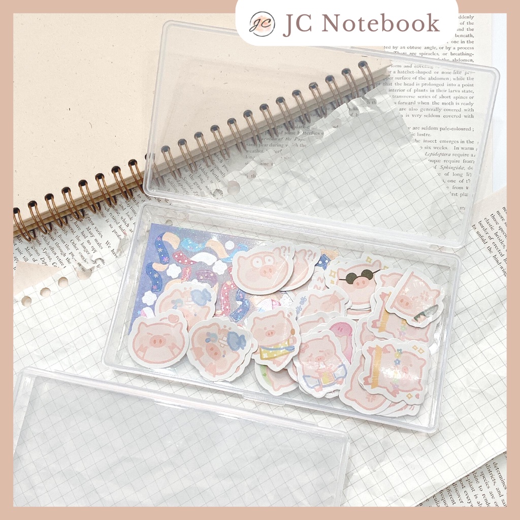 Hộp Nhựa Đựng Sticker Hình Dán - Hộp Nhựa trong Suốt lưu trữ sticker