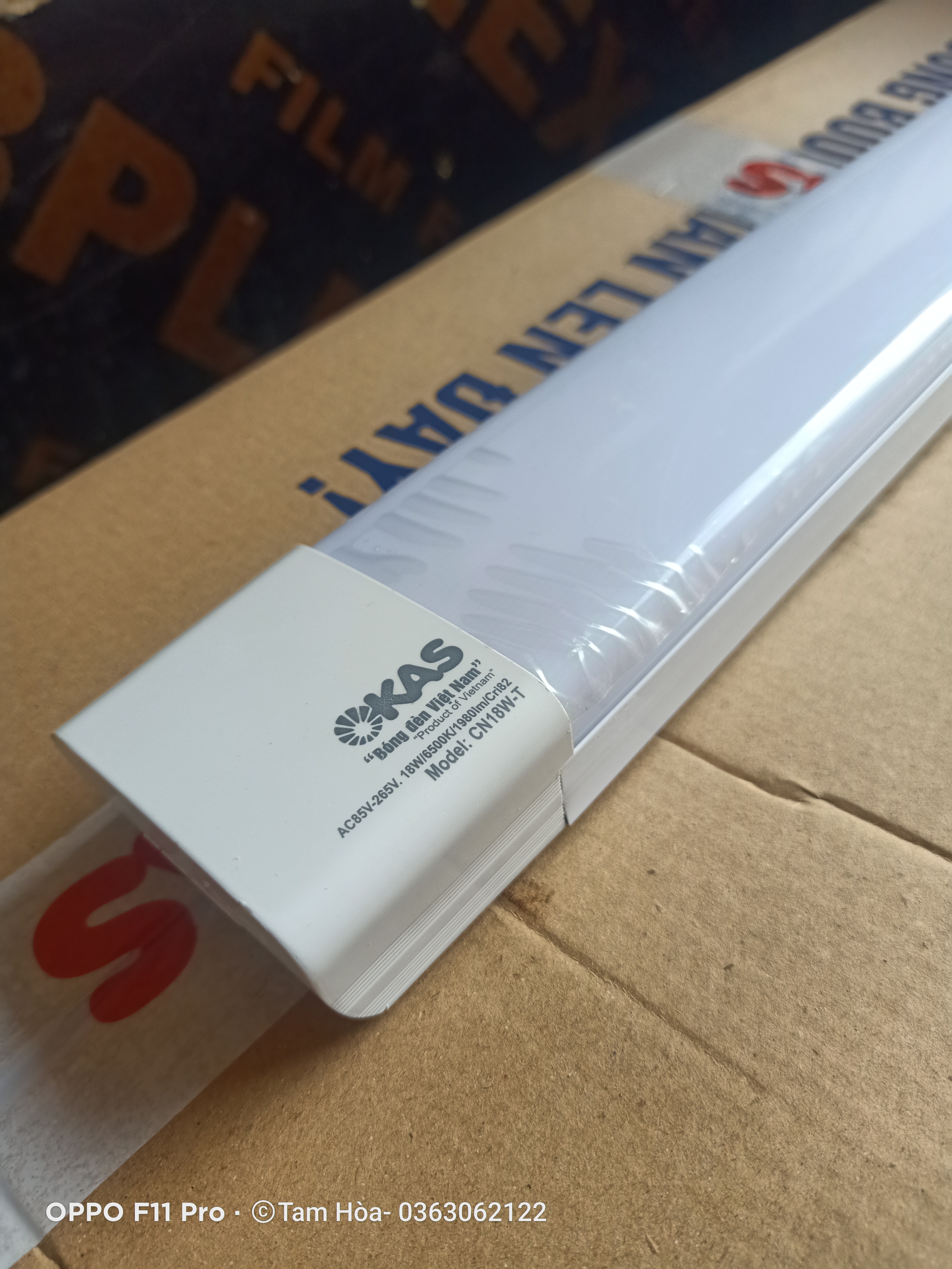 Bộ đèn led liền máng chữ nhật 18w okas