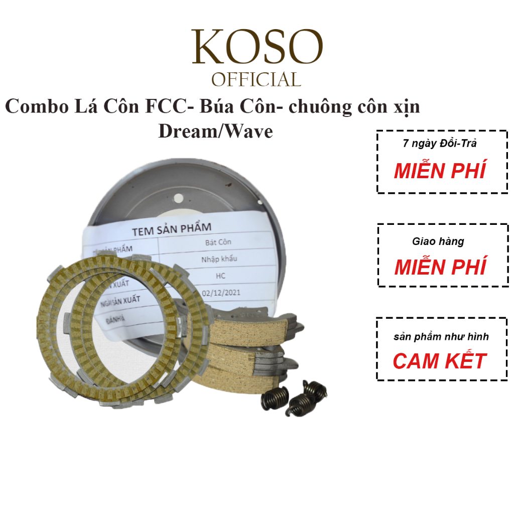 Combo lá côn fcc- búa côn- chuông côn xịn dream/wave koso chĩnh hãng