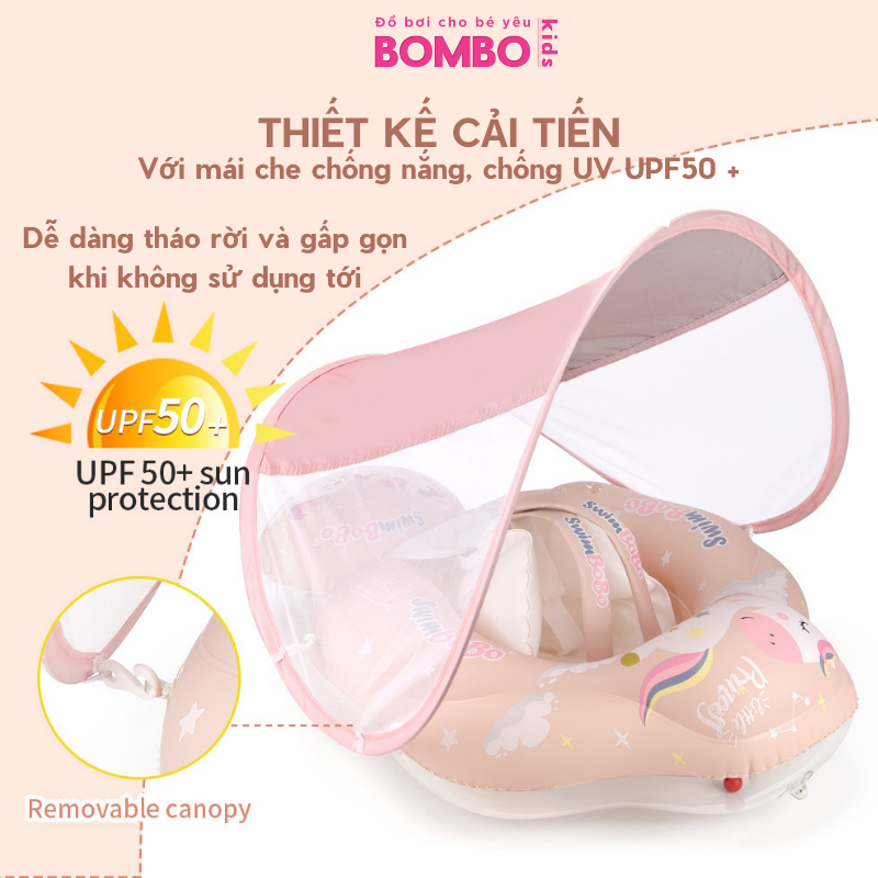 Phao chống lật SwimBobo Mái che có phao tròn phụ sau lưng với 2 kiểu dáng BO5015