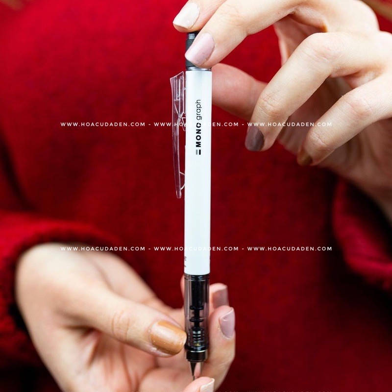 Bút chì bấm tombow mono graph 0.5 màu trắng