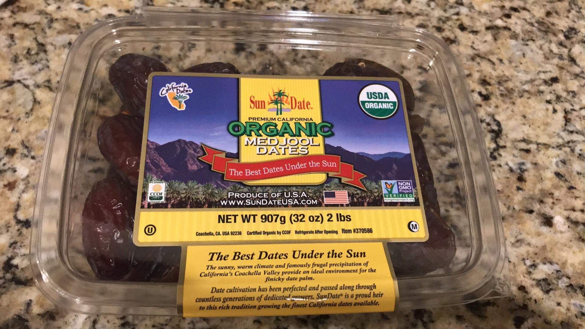 Chà là hữu cơ SunDate Organic Medjool Dates California Mỹ 907g