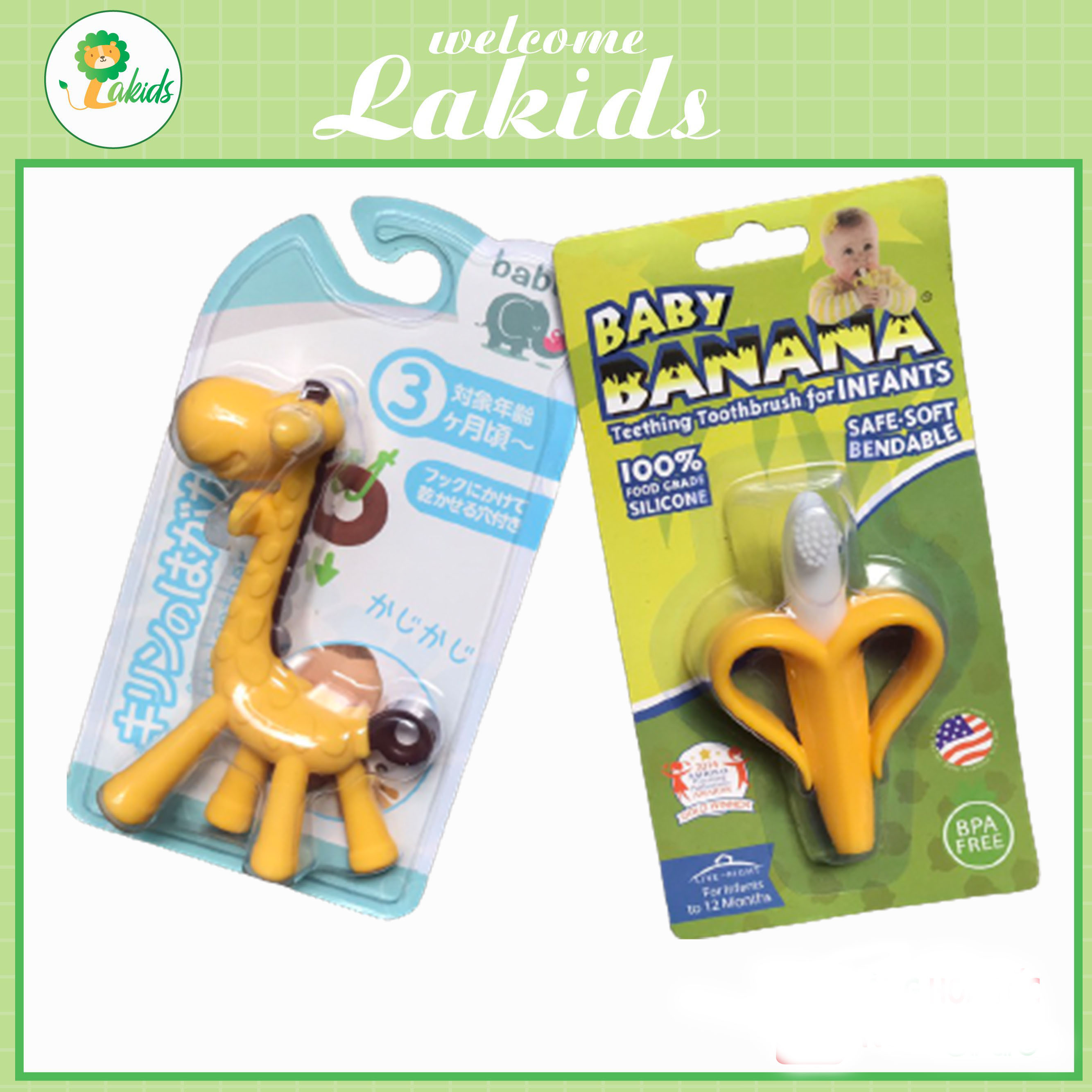 Gặm nướu hình hươu hình chuối an toàn cho bé LAKIDS