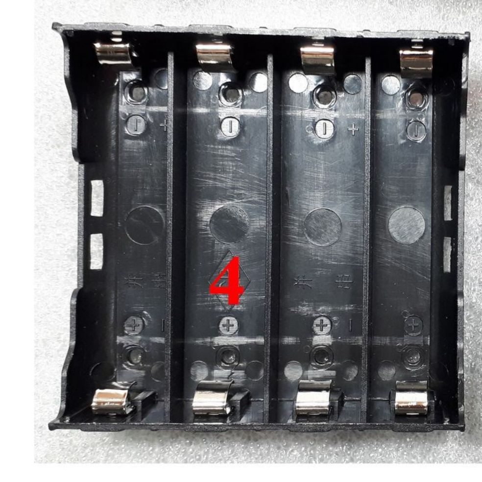 khay 4p))Đế Pin Li-ion 18650 Khay Hàn 4 Pin .