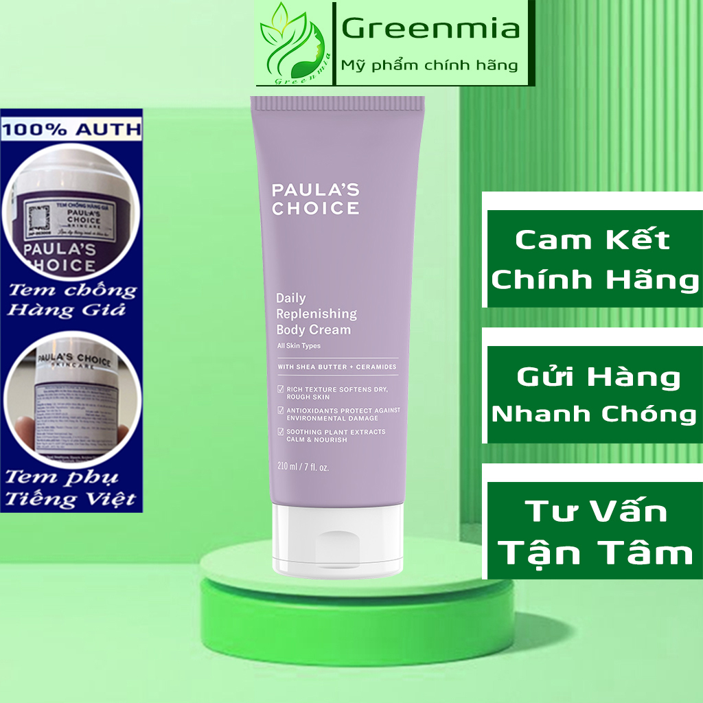 (12/2024) Kem Dưỡng Thể Paula's Choice Daily Replenishing Body Cream 210ml Siêu Mềm Mịn Săn Chắc Lên Tone Sáng Da