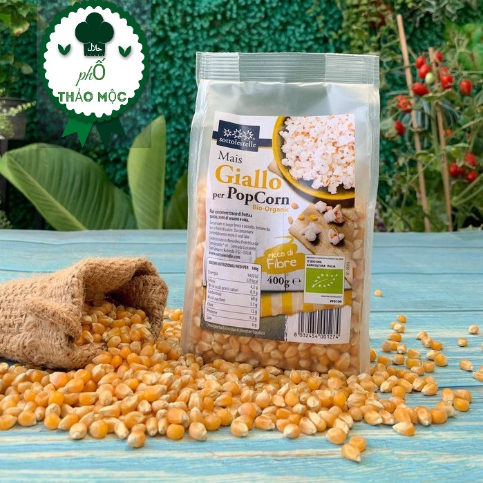 Hạt bỏng ngô vàng hữu cơ Sottolestelle 400g