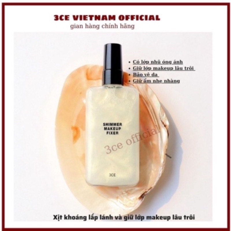 Xịt khoáng - khoá nền 3c e shimmer makeup fixer 100ml - có nhũ