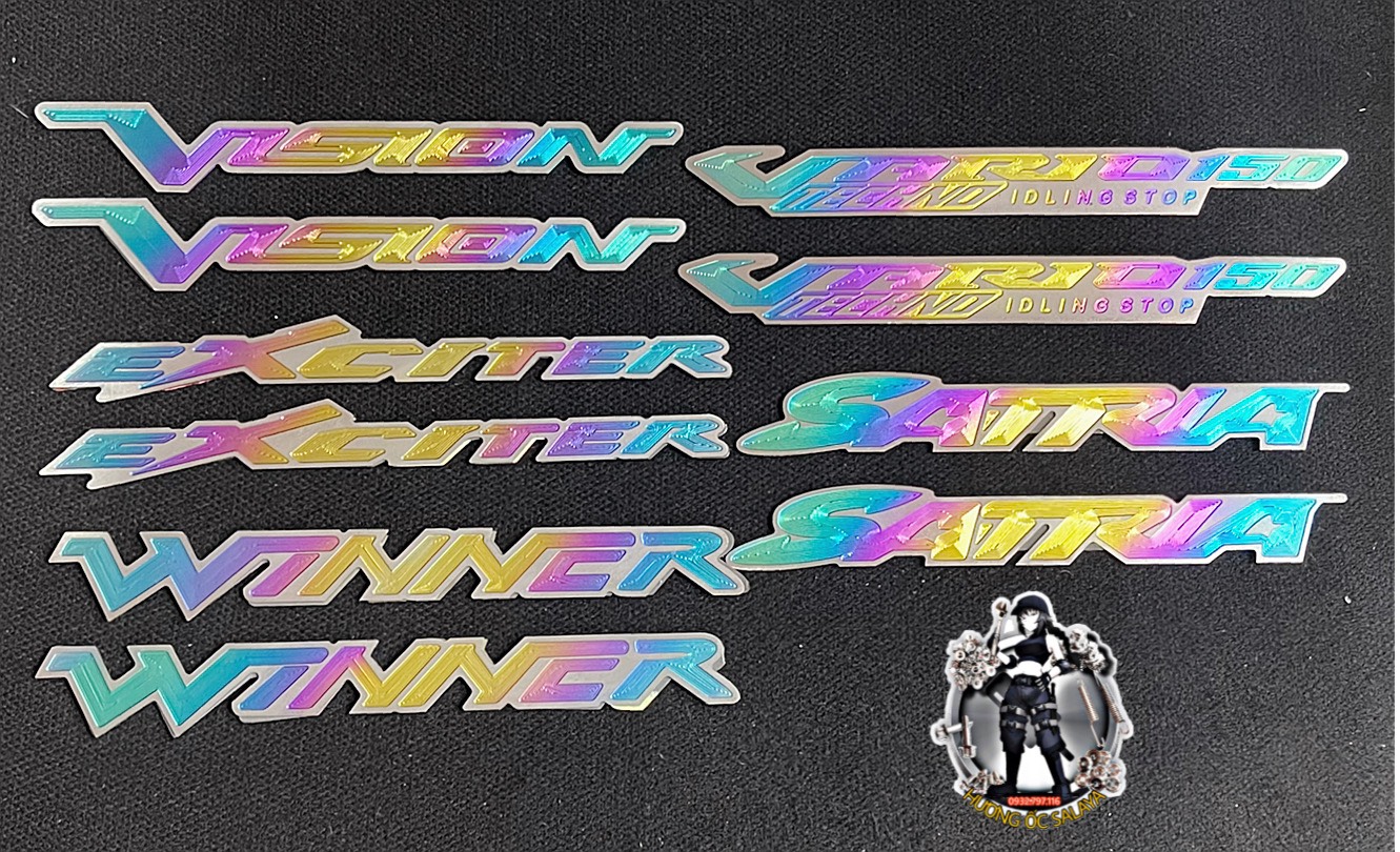 Tem Chữ Titan Xe Winner, Vario 150, Vision, Exciter, Satria