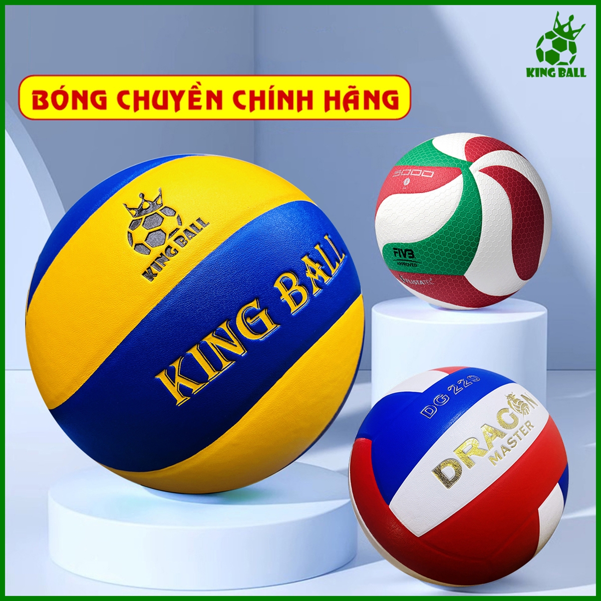 Bóng Chuyền Da Chính Hãng King Ball Động Lực, Quả Bóng Chuyền Thăng Long Tiêu Chuẩn Thi Đấu Giá Rẻ Đủ Size Trẻ Em Người Lớn