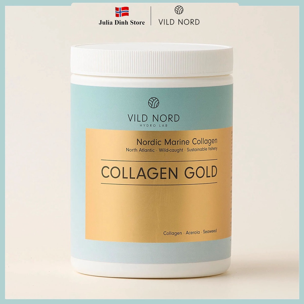 Collagen thủy phân gold vild nord na uy hộp 225g - rong biển & sơ ri