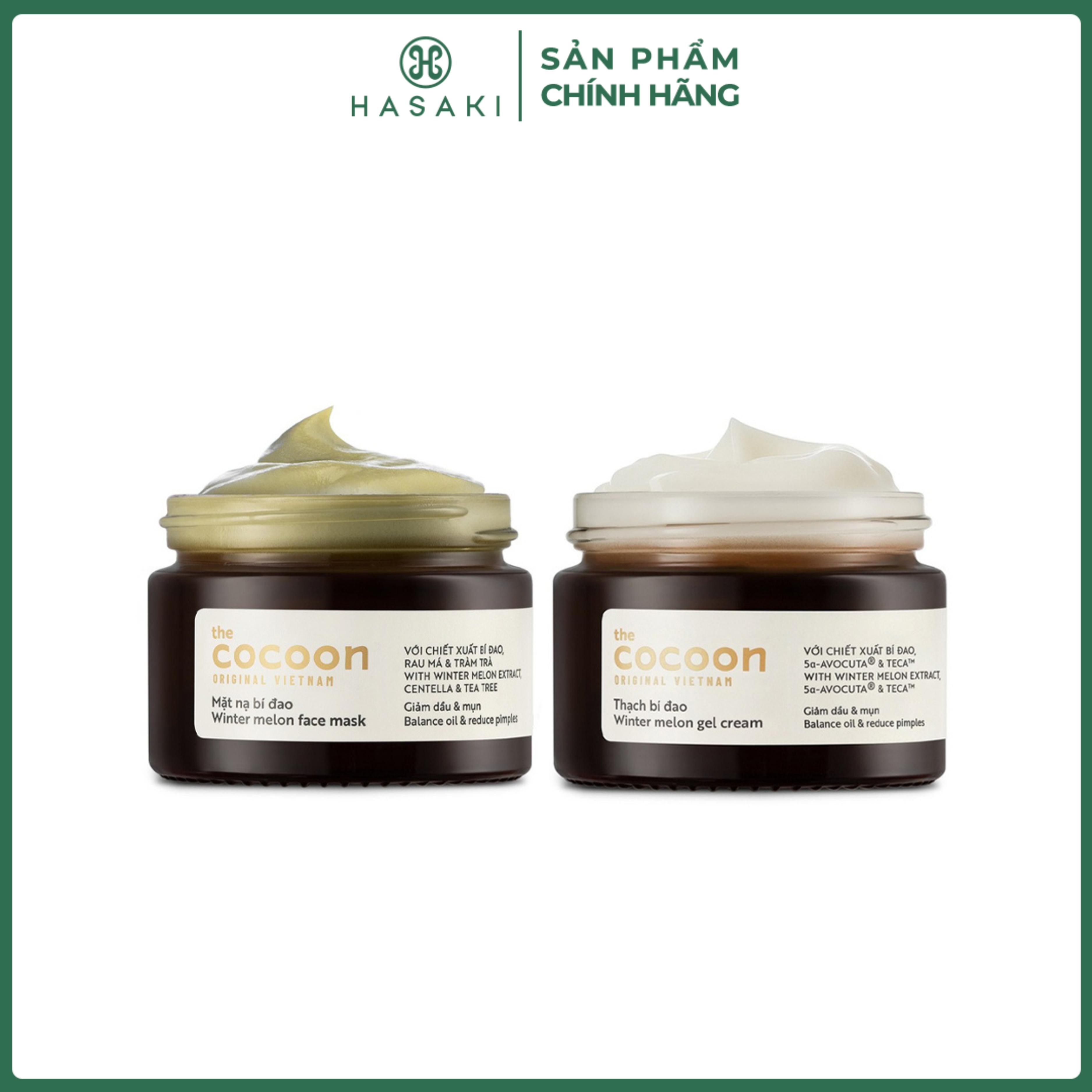 Combo Cocoon Kem Dưỡng & Mặt Nạ Bí Đao Giảm Dầu Mụn 30mlx2 Hasaki Sản Phẩm Chính Hãng