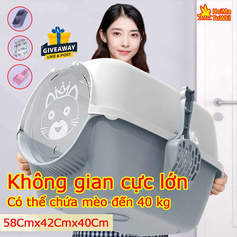 Không gian cực lớnNhà vệ sinh mèo,có ngăn kéo khép kín có cửa vào ra riêng chống văng cát kèm xẻng Nhà vệ sinh cho chó mèo dọn vệ sinh bán tự động dọn sạch chỉ bằng 1 thao tác đơn giản, quá trình luôn được khép kín tránh mùi hôi và giữ vệ sinh tuyệt đối