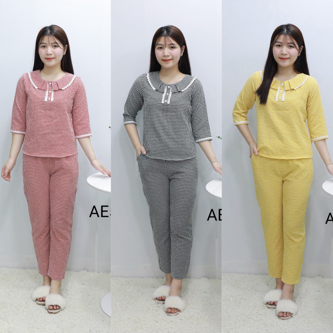 Đồ bộ mặc nhà, Đồ bộ quần dài kẻ hót