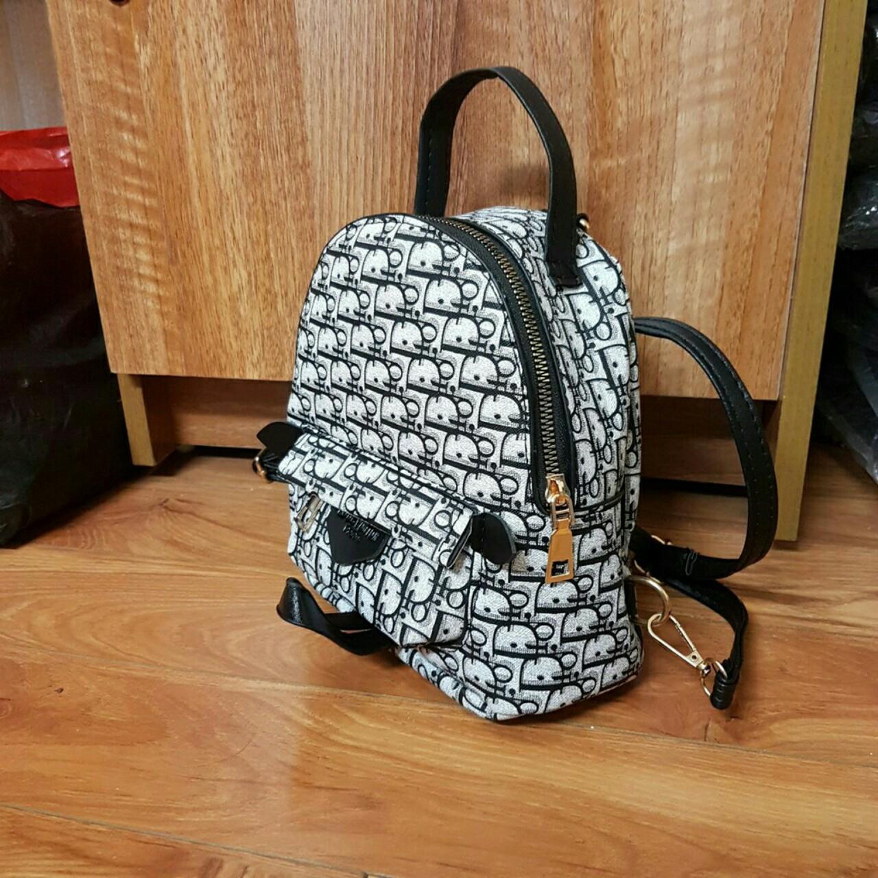 Ba lô thời trang nữ sang chảnh đen trắng 195