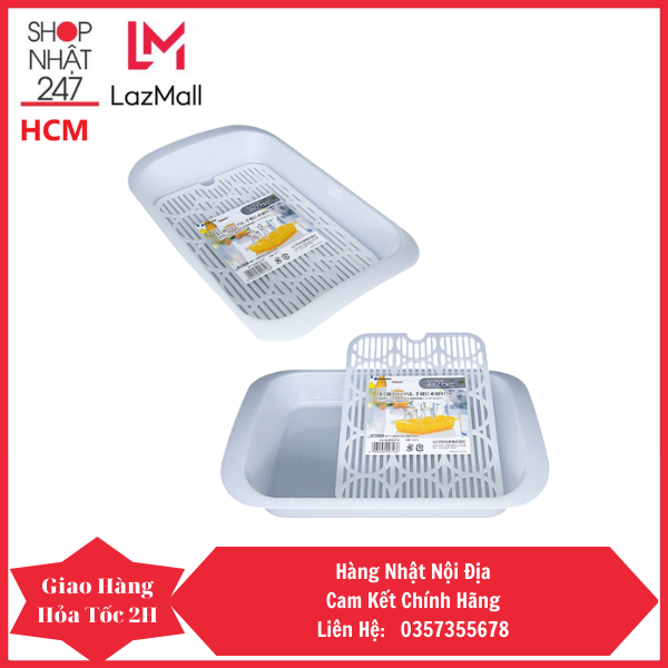 Khay đựng cốc chén INOMATA màu trắng Nội Địa Nhật Bản