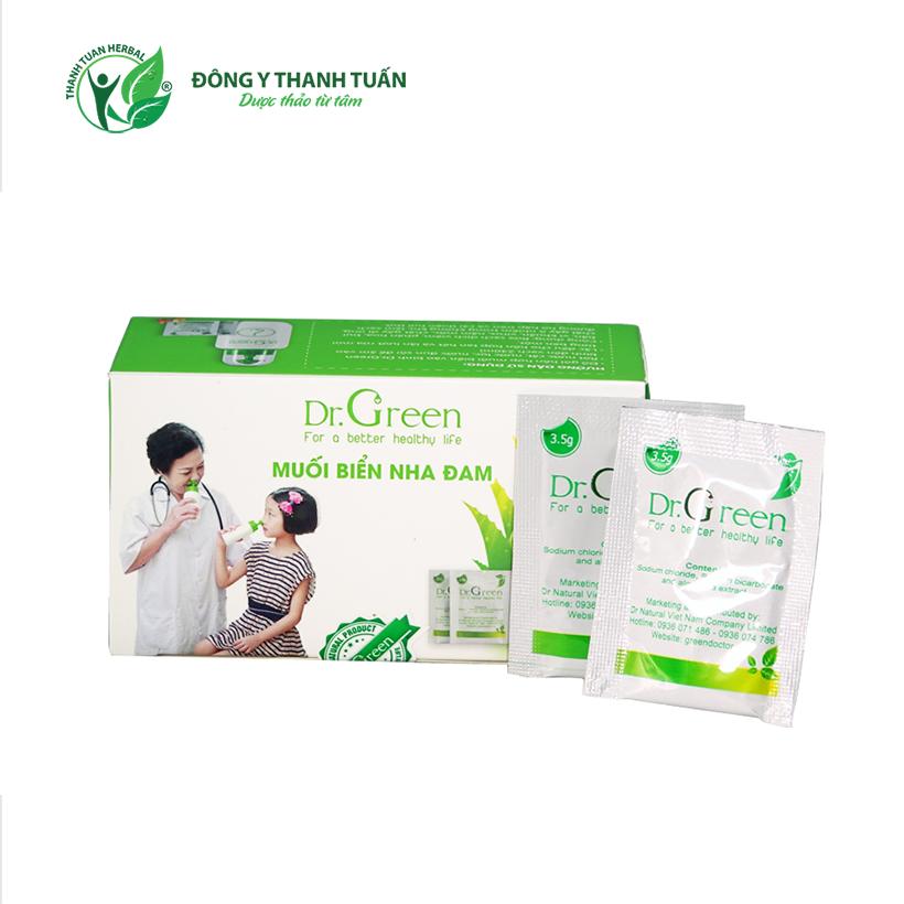 Muối biển nha đam Dr.Green hộp 30 gói - Muối rửa mũi xoang