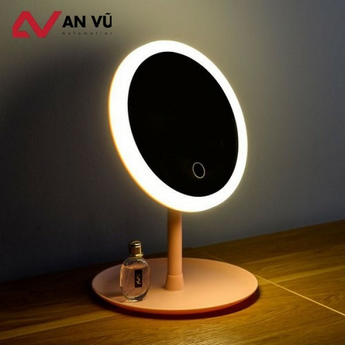 Gương Trang Điểm Để Bàn Có Đèn Led, Gương Gấp Gọn Bỏ Túi Tiện Lợi Với 3 Chế Độ Ánh Sáng Thông Minh.