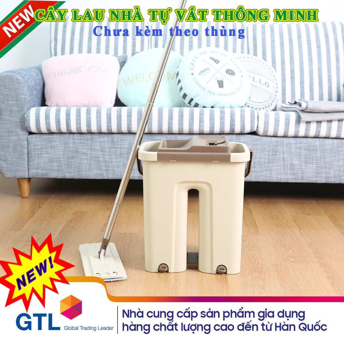 cÂy lau nhÀ tỰ vẮt thÔng minh,Cây lau nhà tự vắt phẳng thông minh,Lau Nhà Thông Minh Spin Mop xoay 360 độ,Tặng 1 bông lau,Chắc Chắn Bằng Chất Inox Bền Đẹp Với Dạng Vặn Xoáy,BH 12TH