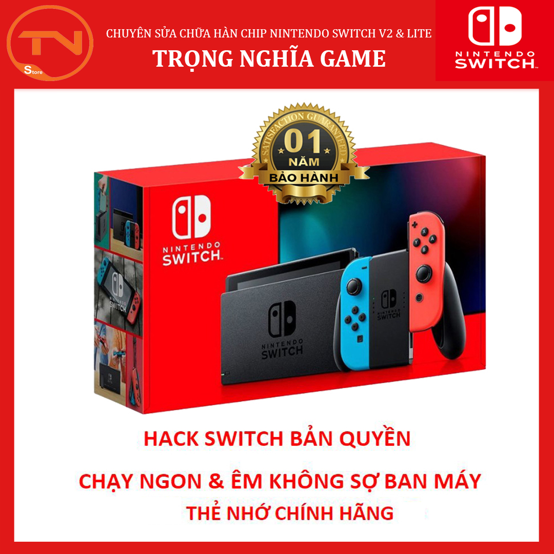 Máy Nintendo Switch V2 chip PICOFLY mới 100% H.A.C.K chép full games + tặng dán cường lực - 12 thang bảo hành