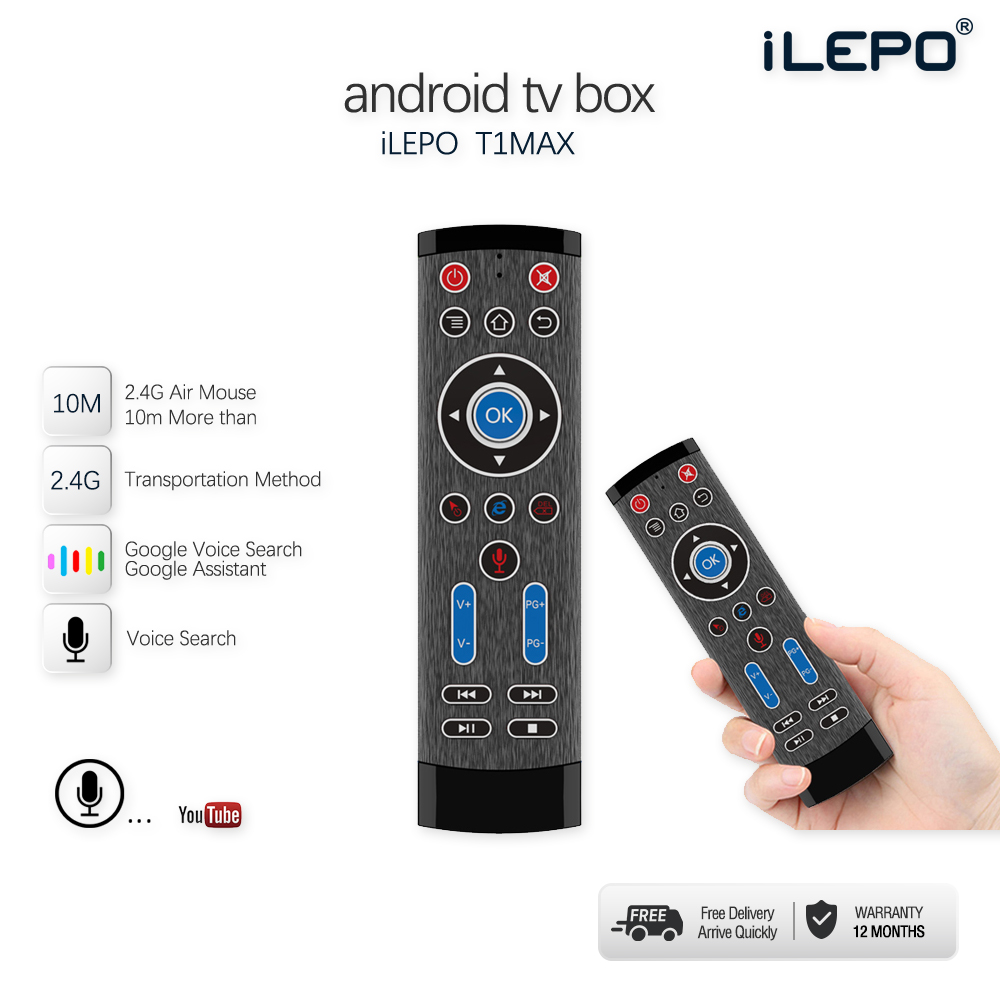 Bàn Phím Điều Khiển TV Box Fly Air Có Mic Điều Khiển Giọng Nói Và Chuột Bay Không Dây Cảm Biến Thông Minh có LED bàn phím số Bảo Hành 12 Tháng T1MAX điều khiển từ xa