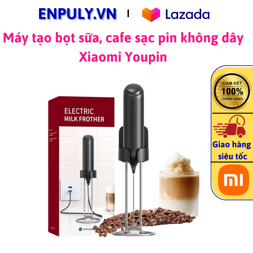  Máy Đánh Sữa Tạo Bọt Cà Phê Xiaomi Youpin Circle Joy sạc không dây cao cấp Máy Đánh Trứng Cappuccino   Latte  Sô Cô La 