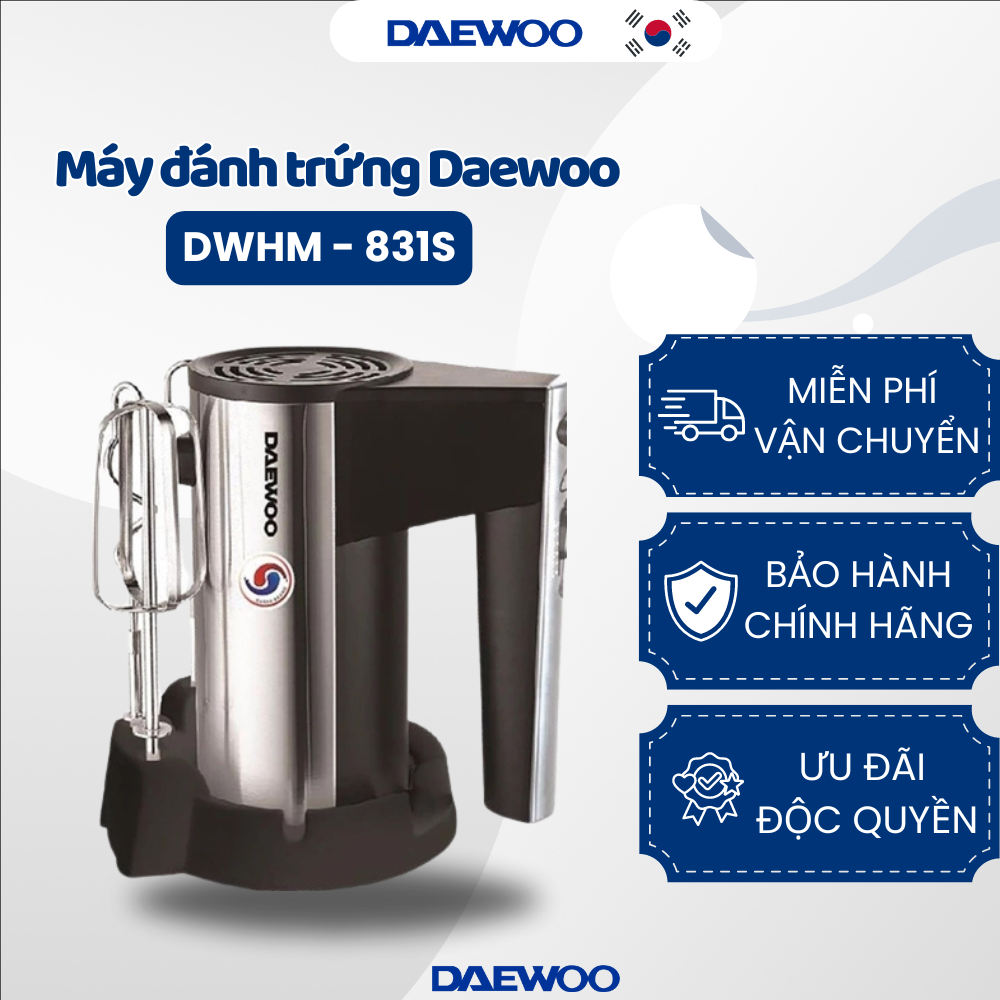 Daewoo Máy đánh trứng DWHM-831S (250W) - Hàng chính hãng